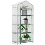 Outsunny Serra da giardino in PE con scaffali a 4 livelli, serra da balcone, telo rinforzato. 70x50x160cm, Bianco