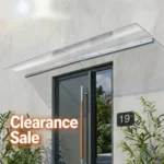Tenda Parasole Trasparente per Porta e Finestra 200x34.5cm, Protezione UV, Impermeabile, Facile da Montare per Porta d'Ingresso, Balcone, Patio, Veranda