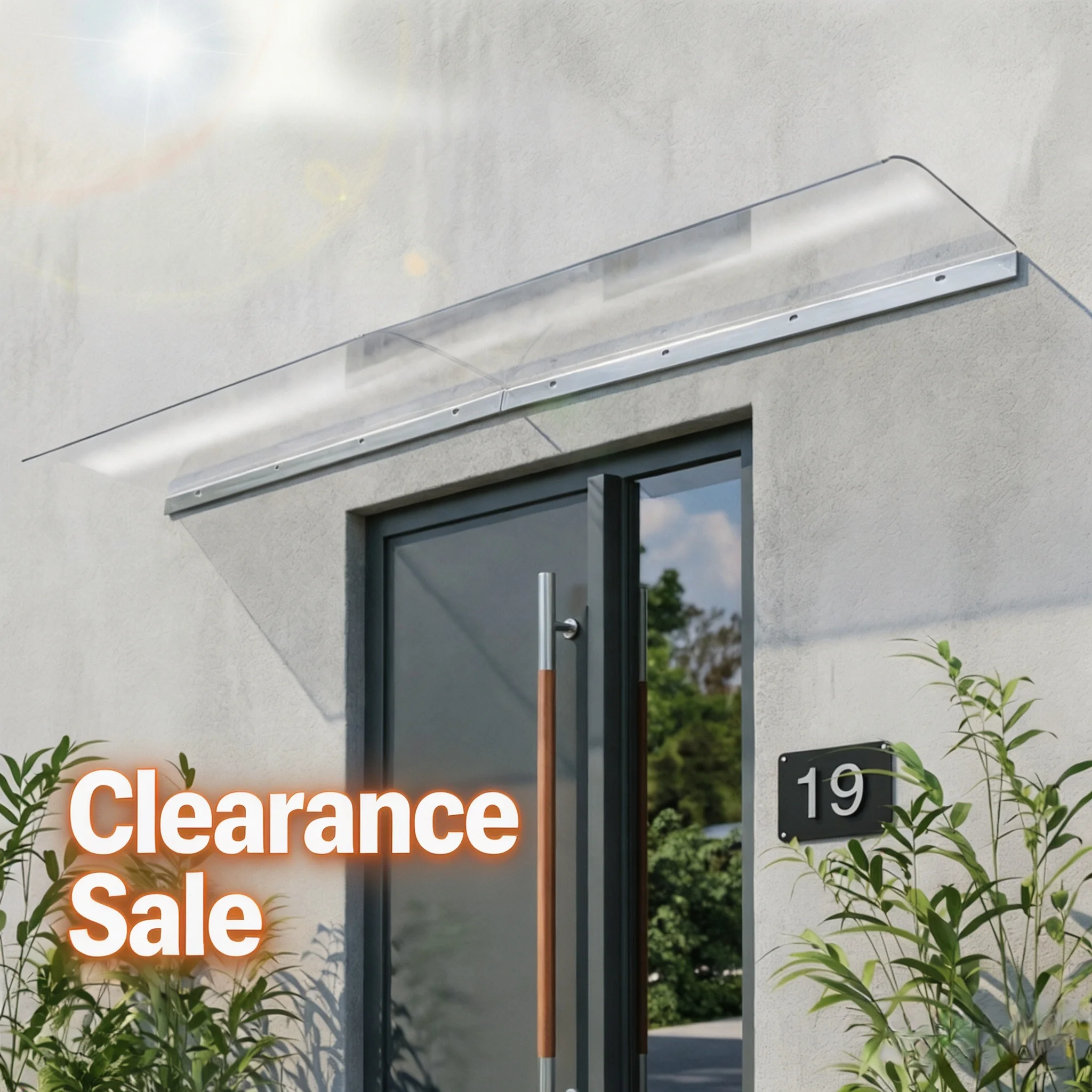 S40ff3bebf9784ccba950c14f74a4b3d0p.webp Tenda Parasole Trasparente per Porta e Finestra 200x34.5cm, Protezione UV, Impermeabile, Facile da Montare per Porta d'Ingresso, Balcone, Patio, Veranda