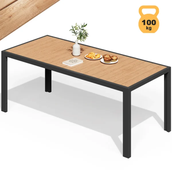 Tavolo da giardino in alluminio Devoko, resistente alle intemperie e al sole, ideale per picnic, feste di famiglia e celebrazioni.