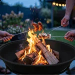 Braciere da giardino da 55 cm con griglia, in acciaio verniciato a polvere, per patio e giardino