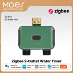 Timer Irrigazione Intelligente MOES ZigBee a 2 Prese - Ingresso in Ottone Programmabile con Filtro, Controllo Tramite App Tuya/Alexa/Google Home