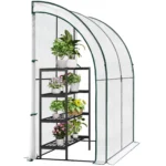WOLTU Serra in Telo PE Inclinata 200x210x100cm per Pomodori, con Porte Scorrevoli, Tenda Protettiva