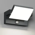 Lampada da Esterno 24W con Sensore di Movimento, Impermeabile IP65 con Pannello LED Orientabile, Luce Bianca Calda 3000K per Giardino, Patio, Ingresso