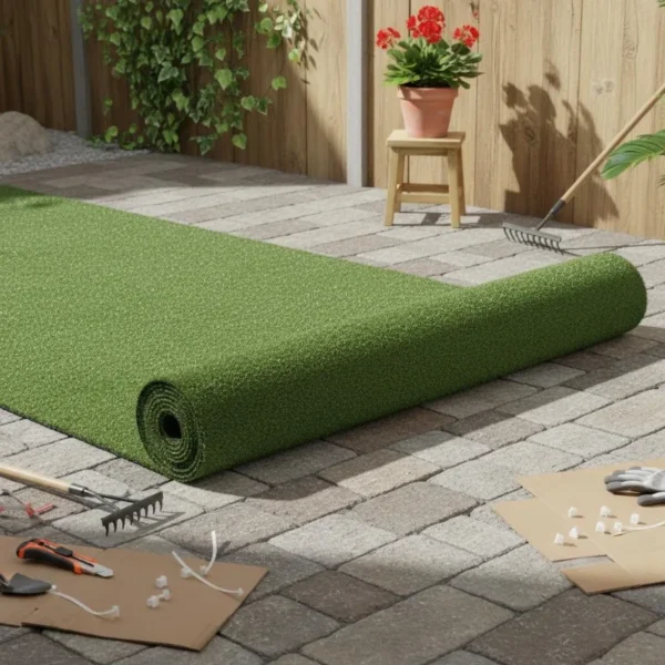 Erba sintetica 1x10 m 7-9 mm Resistente ai raggi UV Prato artificiale verde 10m² per giardino e terrazza Tappeto d'erba sottile