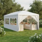 Tenda per eventi 3 x 6 m bianca, ideale per terrazze e giardini esterni