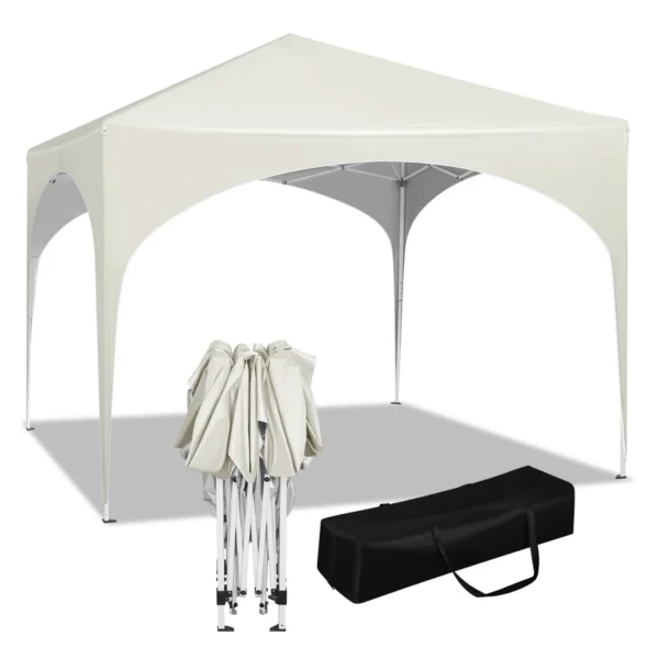 Tenda da Festa WOLTU 3x3m, Impermeabile, Pieghevole, Gazebo Pop-Up con Tetto Semicircolare per Mercati all'Aperto