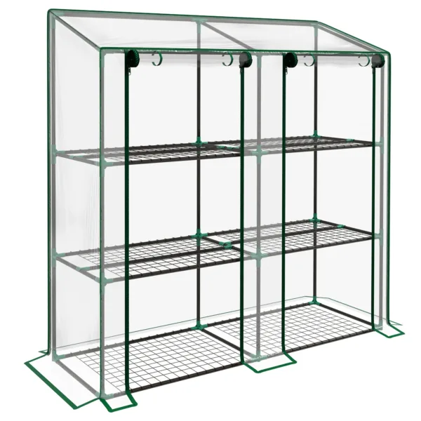 Outsunny Serra da Giardino a 3 Livelli 143X46X141/151 cm Trasparente