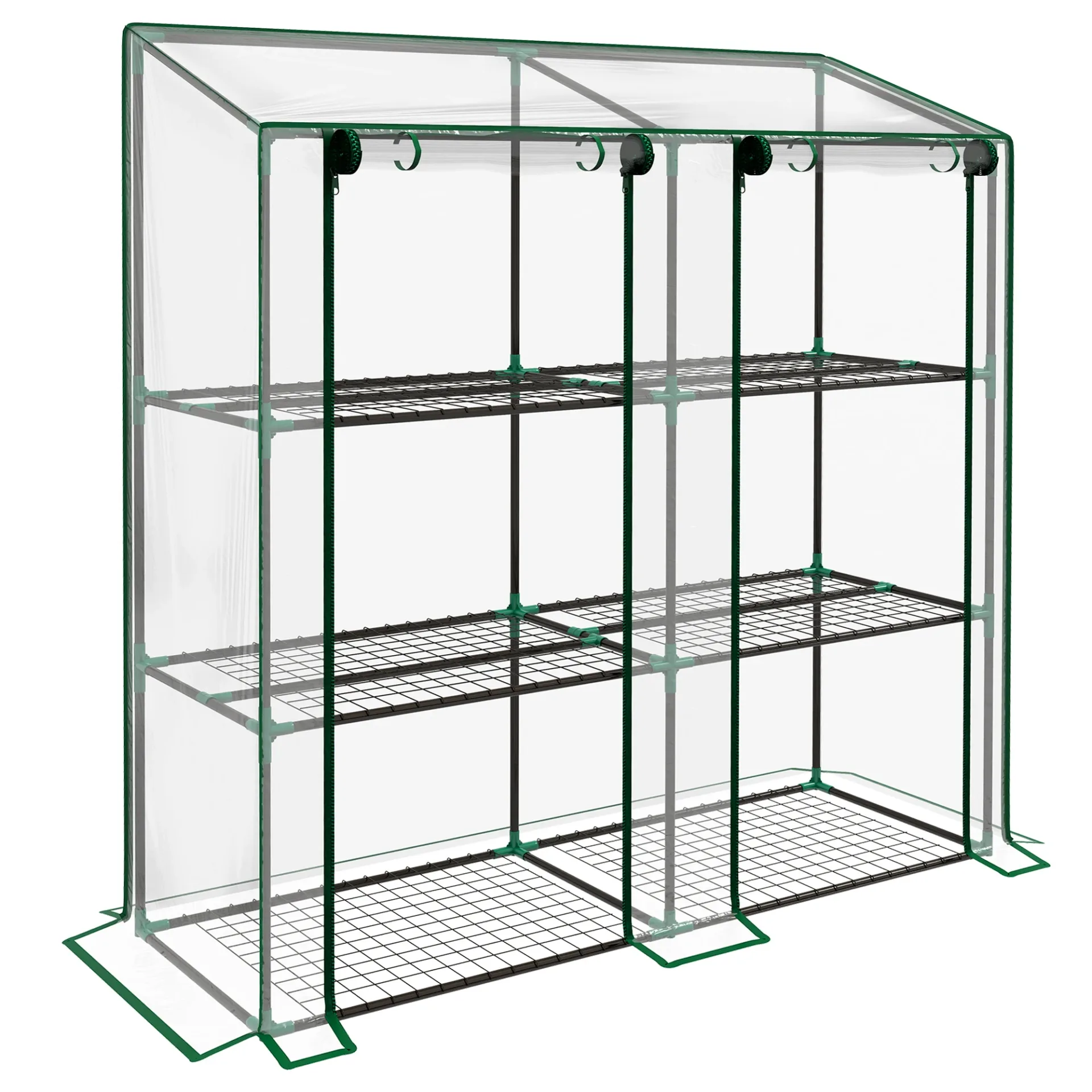 S7a34ec17dbaa4746a34c60b3281c4a195.webp Outsunny Serra da Giardino a 3 Livelli 143X46X141/151 cm Trasparente