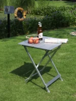 WOLTU Tavolo da campeggio pieghevole in alluminio, tavolo da picnic da giardino, scrivania ultraleggera, tavolino da balcone pieghevole per escursioni interne ed esterne