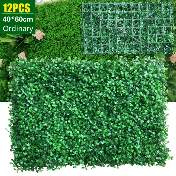 12 pezzi 60x40 cm siepe artificiale schermo privacy recinzione piante finte foglie pannelli bosso erba per la casa giardino decorazione della parete del cortile