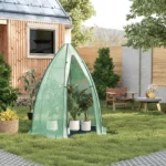 WOLTU 160x160x180cm Serra Semitrasparente in Telo PE per Piante, Tenda di Protezione Invernale per Fiori e Pomodori, Riparo per Piante Resistente alle Intemperie