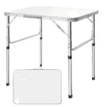 Tavolo Pieghevole Portatile, 75 x 55 x 60 cm, Tavolo da Campeggio, 2 Livelli di Altezza 60/35 cm, Pieghevole per Balcone, Patio, Picnic, Tavolo da Pranzo