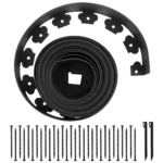 SucceBuy Bordura per Giardino in Plastica con Picchetti e Pali, Bordi Flessibili per Prato, Rotolo per Aiuole e Giardini