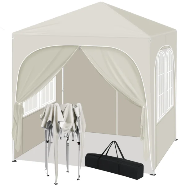 WOLTU Gazebo da giardino pieghevole 2x2m Pop-up-Pavillon Protezione UV con pareti laterali Pergola impermeabile ad altezza regolabile per esterni