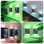 Faretti Solari da Esterno con Illuminazione Su e Giù, Lampada da Parete Solare Impermeabile per Giardino e Decorazione