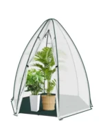 WOLTU 160x160x180cm Serra Semitrasparente in Telo PE per Piante, Tenda di Protezione Invernale per Fiori e Pomodori, Riparo per Piante Resistente alle Intemperie