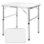 Tavolo Pieghevole Portatile, 75 x 55 x 60 cm, Tavolo da Campeggio, 2 Livelli di Altezza 60/35 cm, Pieghevole per Balcone, Patio, Picnic, Tavolo da Pranzo