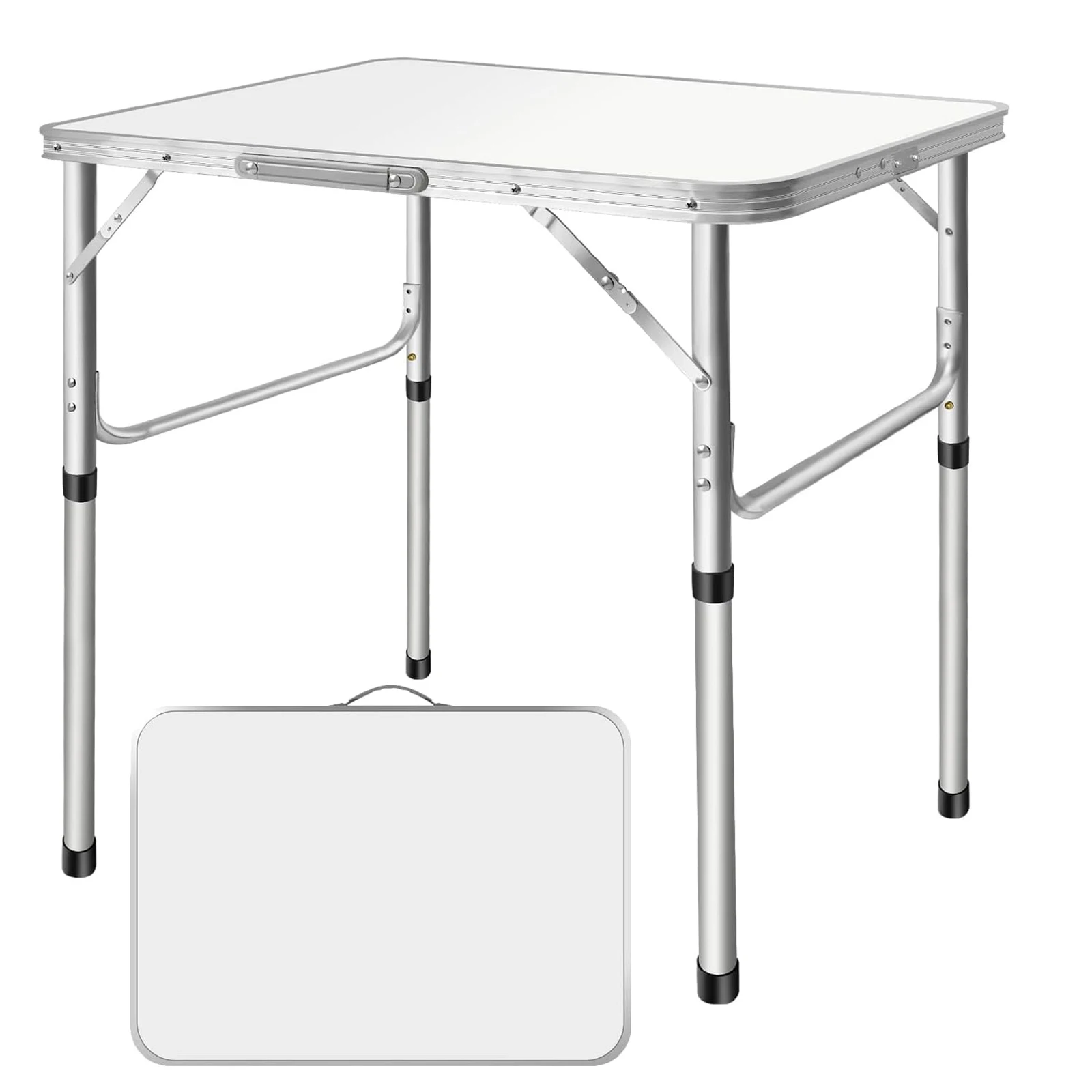 Sbc273c50aabc4a8987e1342ac39addc6z.webp Tavolo Pieghevole Portatile, 75 x 55 x 60 cm, Tavolo da Campeggio, 2 Livelli di Altezza 60/35 cm, Pieghevole per Balcone, Patio, Picnic, Tavolo da Pranzo