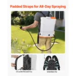 Spruzzatore a Zaino Elettrico SucceBuy a Batteria, Potente Spruzzatore Portatile Regolabile 0-90 PSI per Giardino