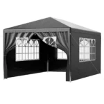 Gazebo LOEFME 3x4M 3x3M, Tenda Impermeabile e Antivento con Protezione UV, con 4 Pareti Laterali Rimovibili, per Giardino e Campeggio