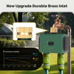Timer Irrigazione Intelligente MOES ZigBee a 2 Prese - Ingresso in Ottone Programmabile con Filtro, Controllo Tramite App Tuya/Alexa/Google Home