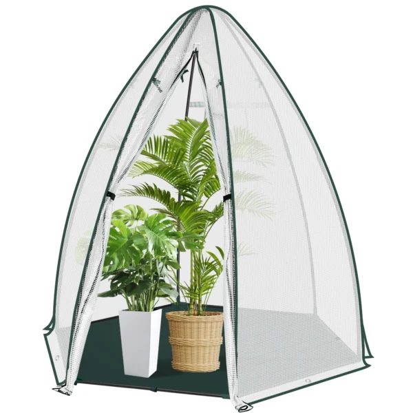 WOLTU 160x160x180cm Serra Semitrasparente in Telo PE per Piante, Tenda di Protezione Invernale per Fiori e Pomodori, Riparo per Piante Resistente alle Intemperie