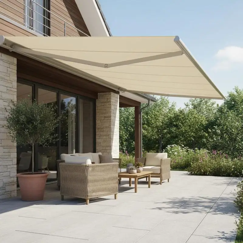 Sd4712a5d16914fd3abcb2eae7c7e89a9t.webp Telo per Tenda da Sole Crema 3,5x2,5 m in Poliestere PU Impermeabile Anti-UV