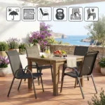 Set di 4 Sedie da Giardino in Metallo ARTS TARAS per Balcone e Giardino