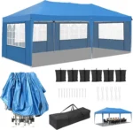 3 X 6 m Gazebo pop-up impermeabile Tende per padiglione all'aperto Tenda a baldacchino antipioggia su quattro lati 420D in tessuto Oxford per matrimonio