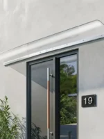 Tenda Parasole Trasparente per Porta e Finestra 200x34.5cm, Protezione UV, Impermeabile, Facile da Montare per Porta d'Ingresso, Balcone, Patio, Veranda
