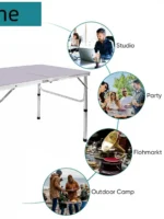Tavolo da campeggio pieghevole da 90 cm, 2 altezze 67/37 cm, dimensioni piano tavolo: 90 x 60 cm, tavoli da picnic pieghevoli per esterni, interni e giardino