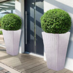 Fioriera sabbia plastica effetto polyrattan 70x40x40cm - immagine 2