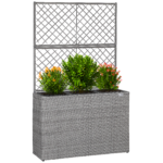 Fioriere con traliccio polyrattan grigio