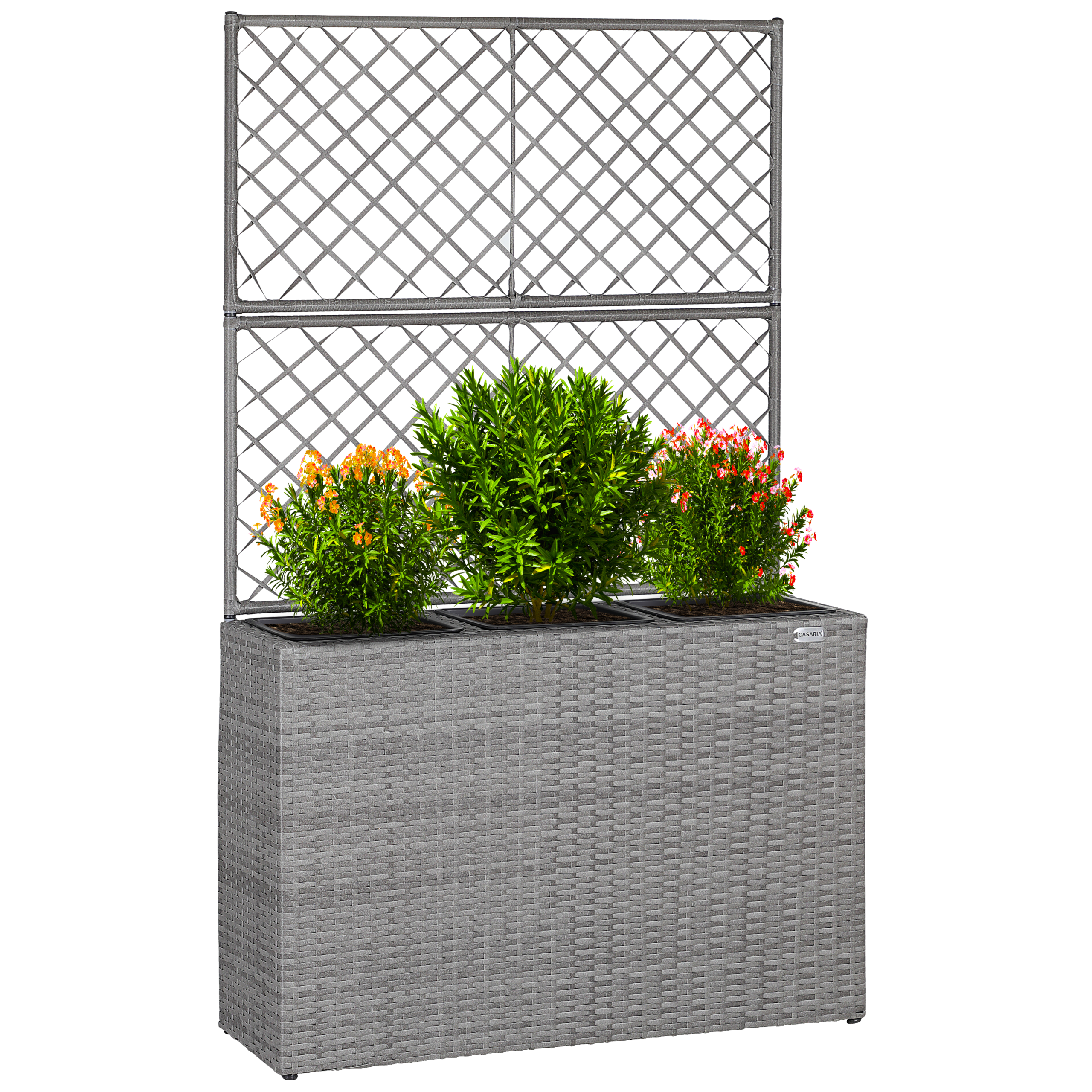 a_de_108645g.png Fioriere con traliccio polyrattan grigio - immagine 1