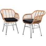 2x Sedie da Giardino Rattan