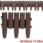 Bordure per aiuole 5 pz marrone 11,20m