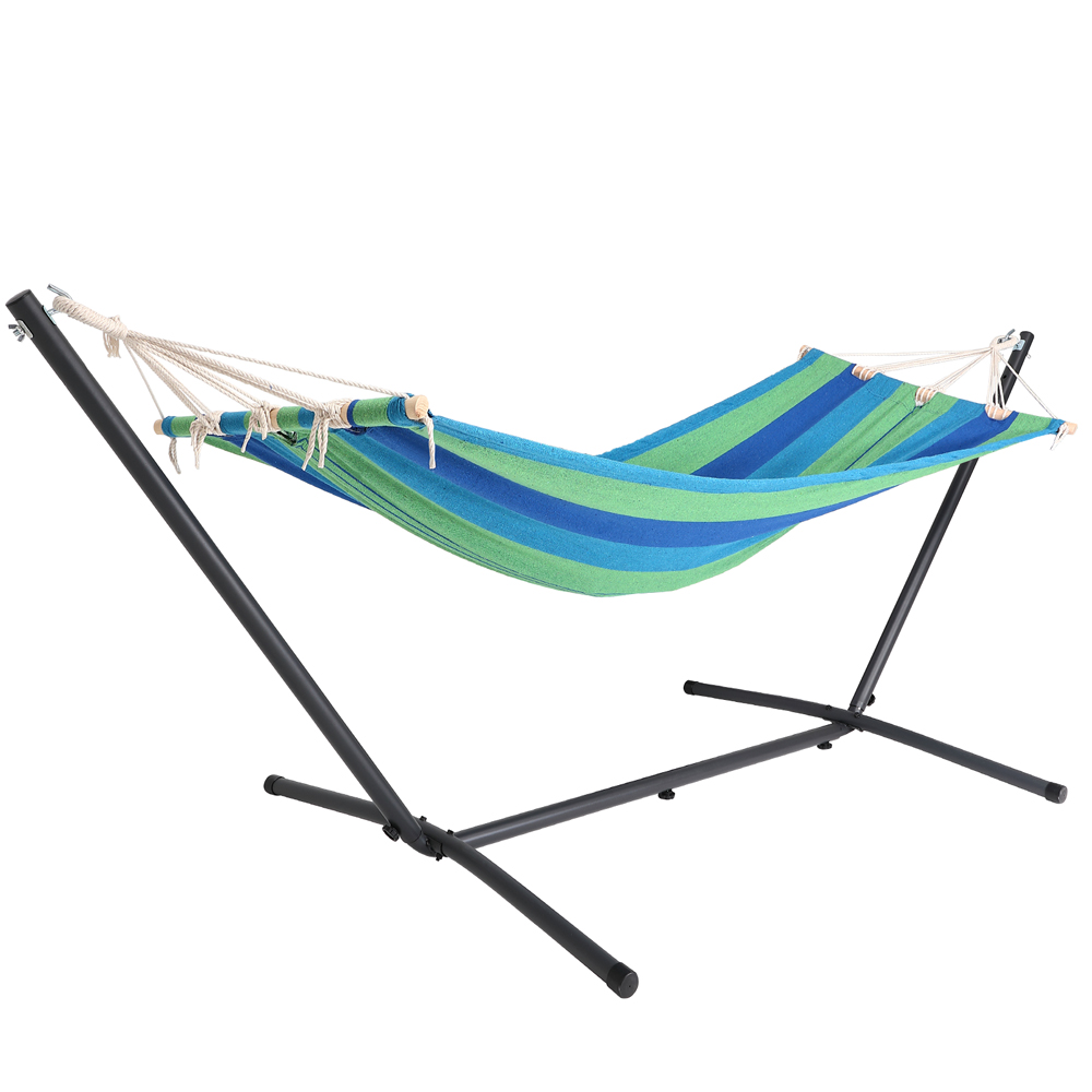 ba00f5f3c869b529d2a76d22a5f88e86_a-de-106995g1-1-.jpg Amaca verde con supporto in metallo max 150 kg 200x80cm - immagine 1