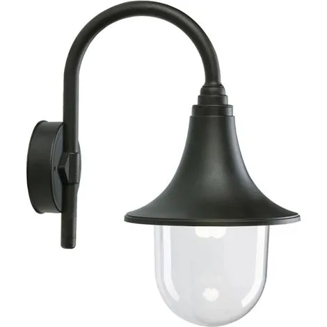 Lampada da Parete Applique in Basso con Braccio Illuminazione Esterno Nero Sovil