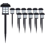 Lampade solari a LED 12 pz nere