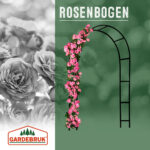 Archi per rose set da 4 nero 240x140x37cm - immagine 3