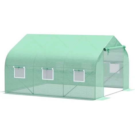 Outsunny Serra da Giardino 3.5 x 3 x 2m Serra con Tetto a Spiovente