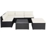 Salotto da giardino 16 pz nero-crema polyrattan - immagine 4