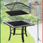 Braciere da giardino Runedak nero motivo mosaico Ø76cm - immagine 4