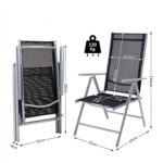 Sedie da giardino Bern set 2 pz antracite alluminio - immagine 3