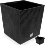 Vaso da esterno Rato Low set 2 pz antracite 32x32x33cm - immagine 2