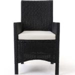 Gruppo di sedute da giardino in polyrattan Rom 9 pezzi in legno di acacia nero - immagine 4