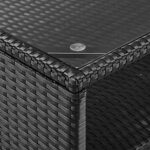 Salotto angolare in polyrattan nero/crema con scatola di cuscini in polyrattan nero - immagine 3
