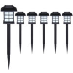 Lampade solari a LED 6 pz nere