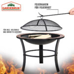 Braciere da giardino rotonda motivo mosaico nera Ø76cm - immagine 3